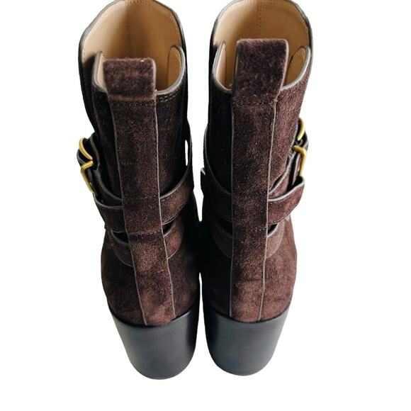 Veronica Beard Sohelia Suede Ankle Boot Size 38 / 8 NEW Espresso Brown w/Box Bag - Picture 7 of 9